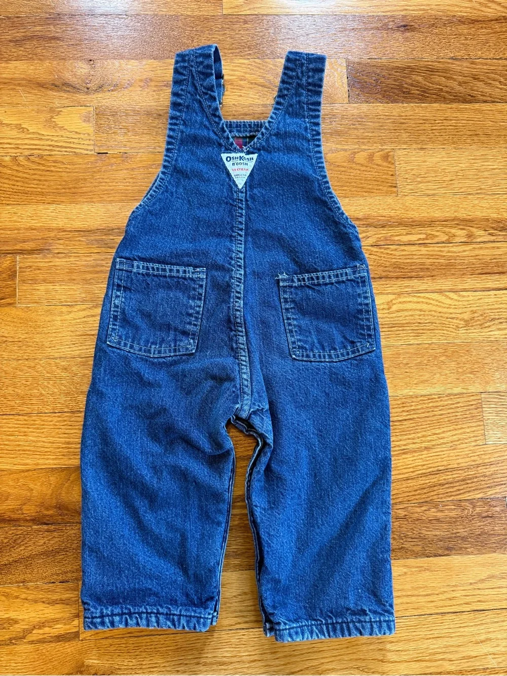 Osh Kosh Vintage Flannel Lined Denim Overalls Coveralls 24 Mo Toddler Youth